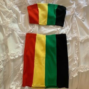 FOREVER 21 - Matching Rasta skirt set